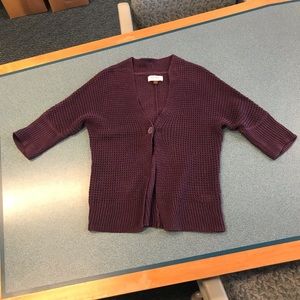 Cotton blend 3/4 sleeve knit sweater.